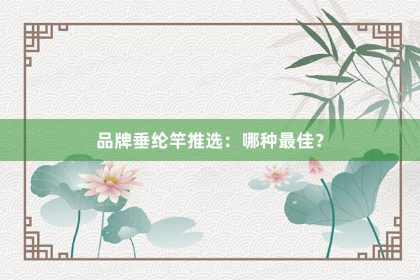 品牌垂纶竿推选：哪种最佳？